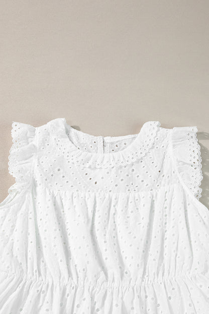 Moroccan Dream | White Elegant Flutter A-line Short Dress