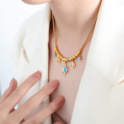 Mesopotamian Gleam: Gold-Plated Charm Necklace