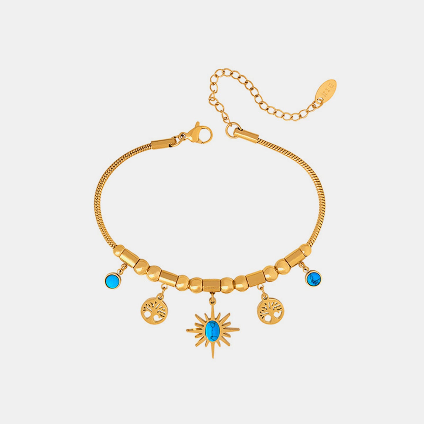 Mesopotamian Gleam: Gold-Plated Charm Bracelet