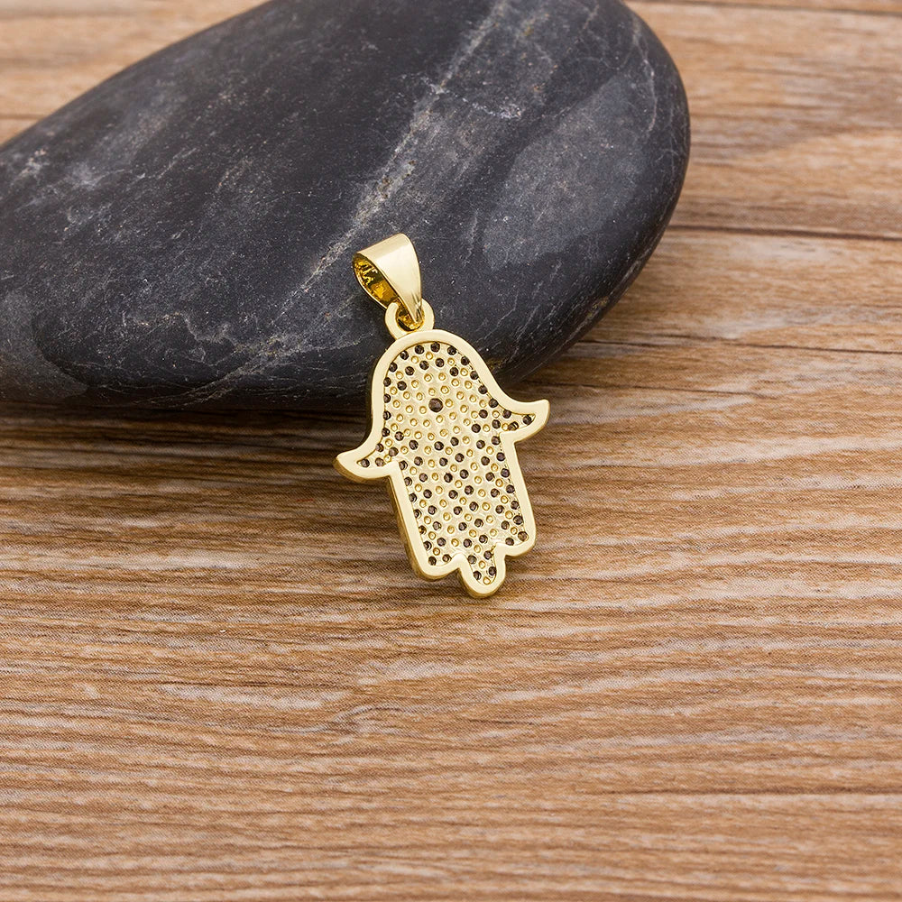 Envy's Lure: Crystal Hamsa (Khamsa) - Hand Pendant Necklace