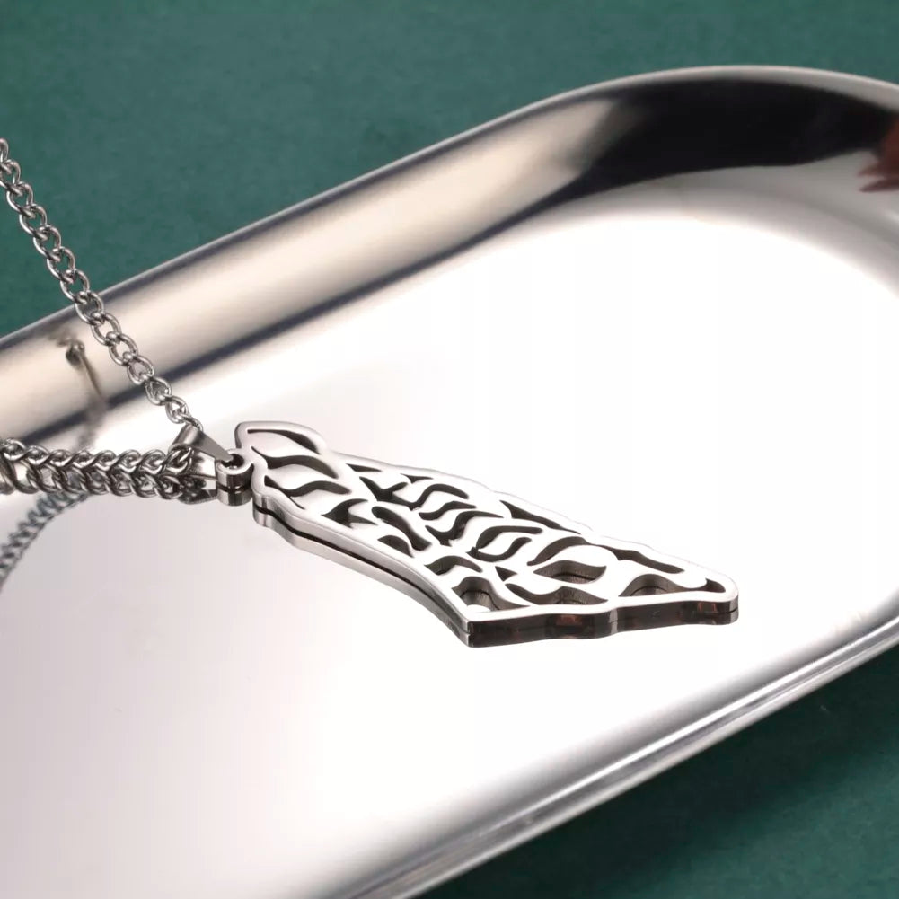 "Palestine Essence: Map-Inspired Necklace - Embrace Your Roots"