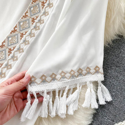 Palestinian Retro: Chiffon Embroidered Cardigan