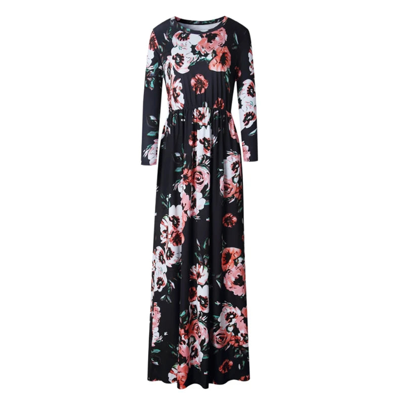 Madaba Spring Breeze: Pink Floral Maxi Dress