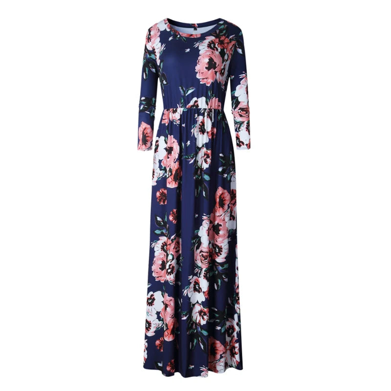 Madaba Spring Breeze: Pink Floral Maxi Dress