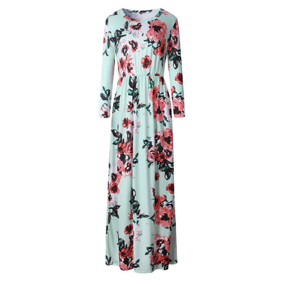 Madaba Spring Breeze: Pink Floral Maxi Dress