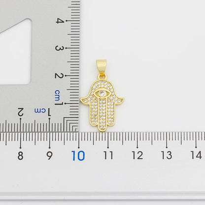 Envy's Lure: Crystal Hamsa (Khamsa) - Hand Pendant Necklace