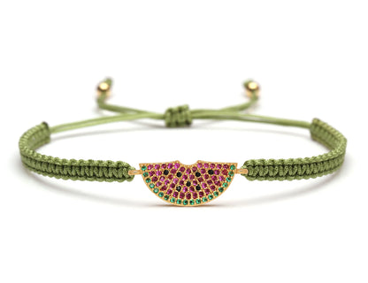 This is Not a Watermelon: Brass Charm Bracelet