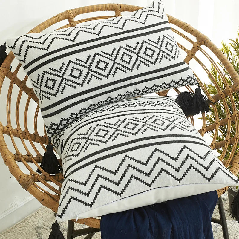 Al Ula Desert - Tassel Jacquard Cushion Cover