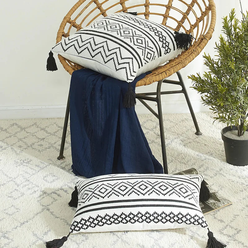 Al Ula Desert - Tassel Jacquard Cushion Cover