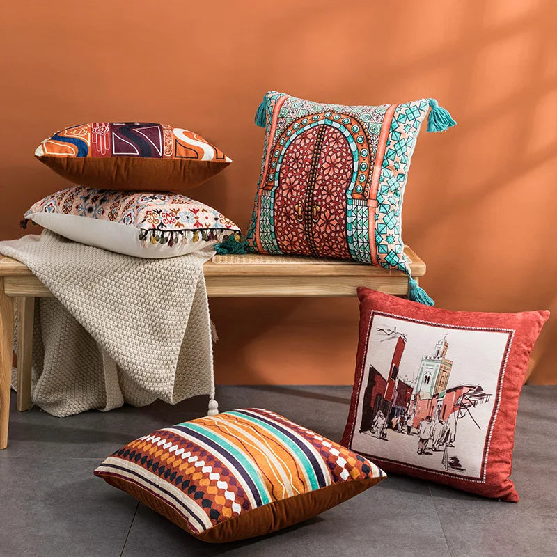 Majestic Moroccan: Elegant Comfort (Full Set - 5 cushions)