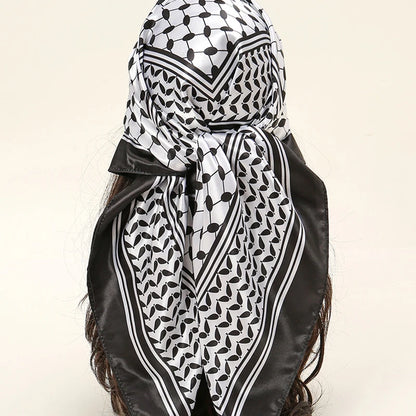 Luxe Satin Square Scarf – Elegant Digital Pal. Print
