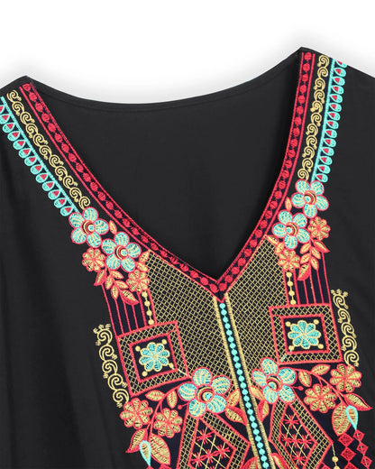 Jordan Sunset: Elegant Embroidered Abaya for Summer Escapes