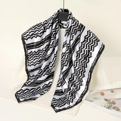 Luxe Satin Square Scarf – Elegant Digital Pal. Print