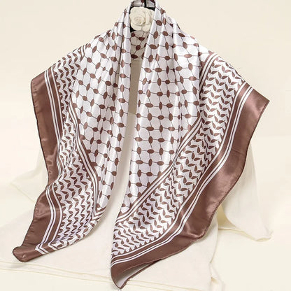 Luxe Satin Square Scarf – Elegant Digital Pal. Print