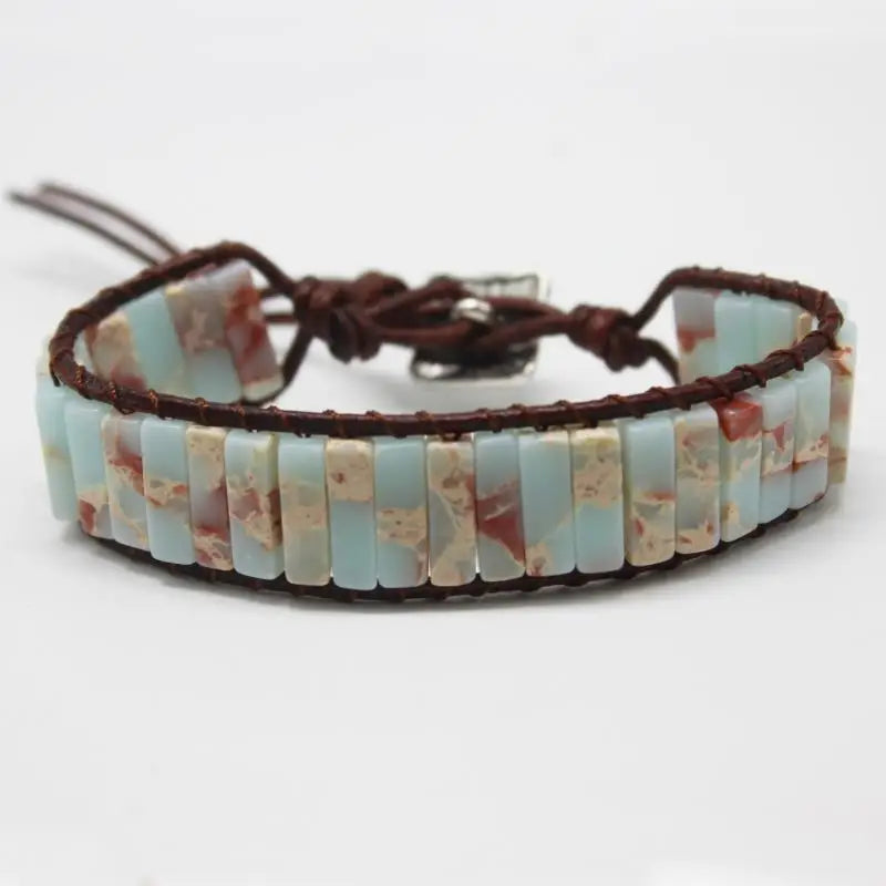 Aswan Mirage - Multicolor Natural Gem Leather Bracelet