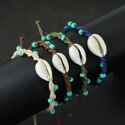 Zanzibar Cowrie Shell Bracelet: Handmade Coastal Chic