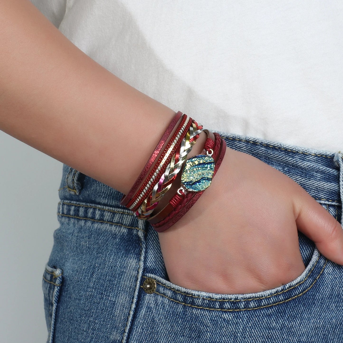 Kassala Bead Fusion - Leather Bracelet