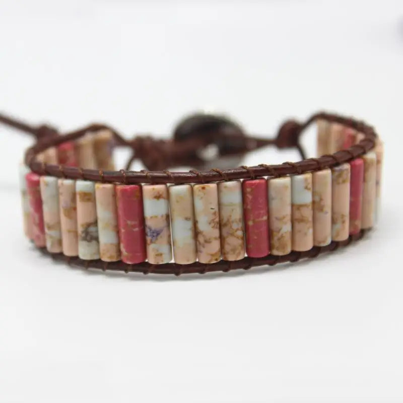 Aswan Mirage - Multicolor Natural Gem Leather Bracelet