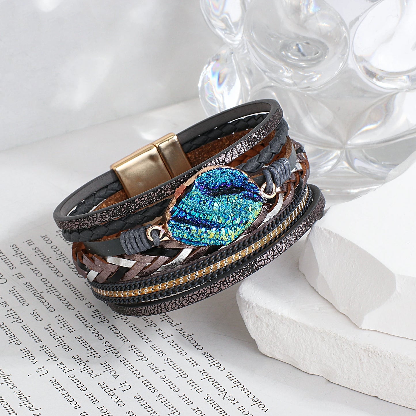 Kassala Bead Fusion - Leather Bracelet