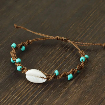 Zanzibar Cowrie Shell Bracelet: Handmade Coastal Chic