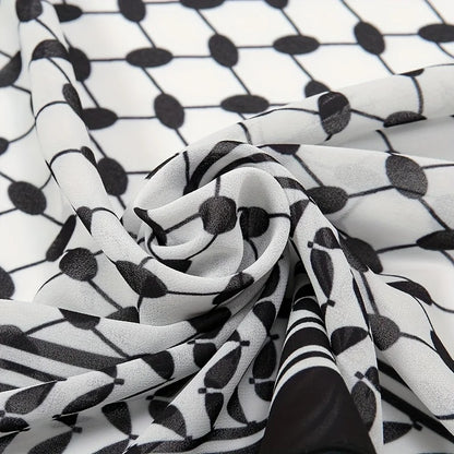 Palestinian Pride Chiffon Kufeyeh (Keffiyeh) -  Authentic Traditional Design