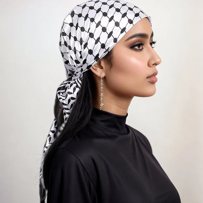 Luxe Satin Square Scarf – Elegant Digital Pal. Print