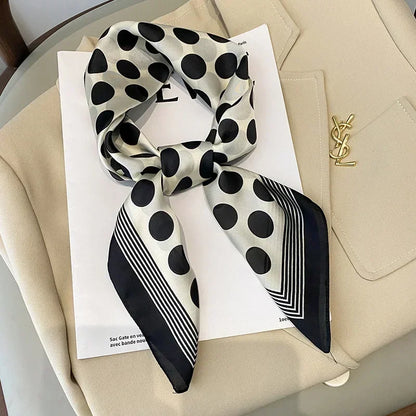 Luxury Silk Square Scarf – Elegant Printed Satin for Women