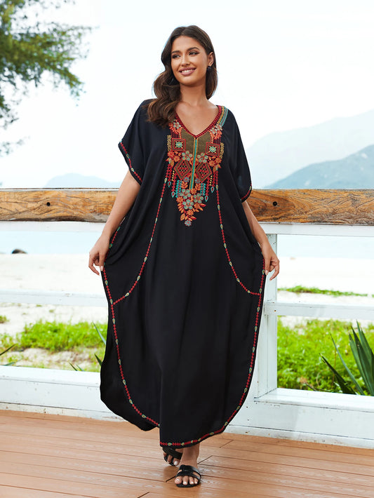 Jordan Sunset: Elegant Embroidered Abaya for Summer Escapes