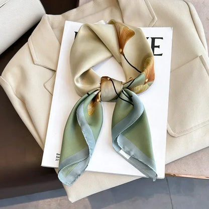 Luxury Silk Square Scarf – Elegant Printed Satin for Women