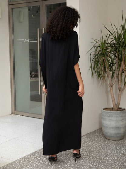 Tripoli Midnight - Light Embroidered Kaftan (coverup)