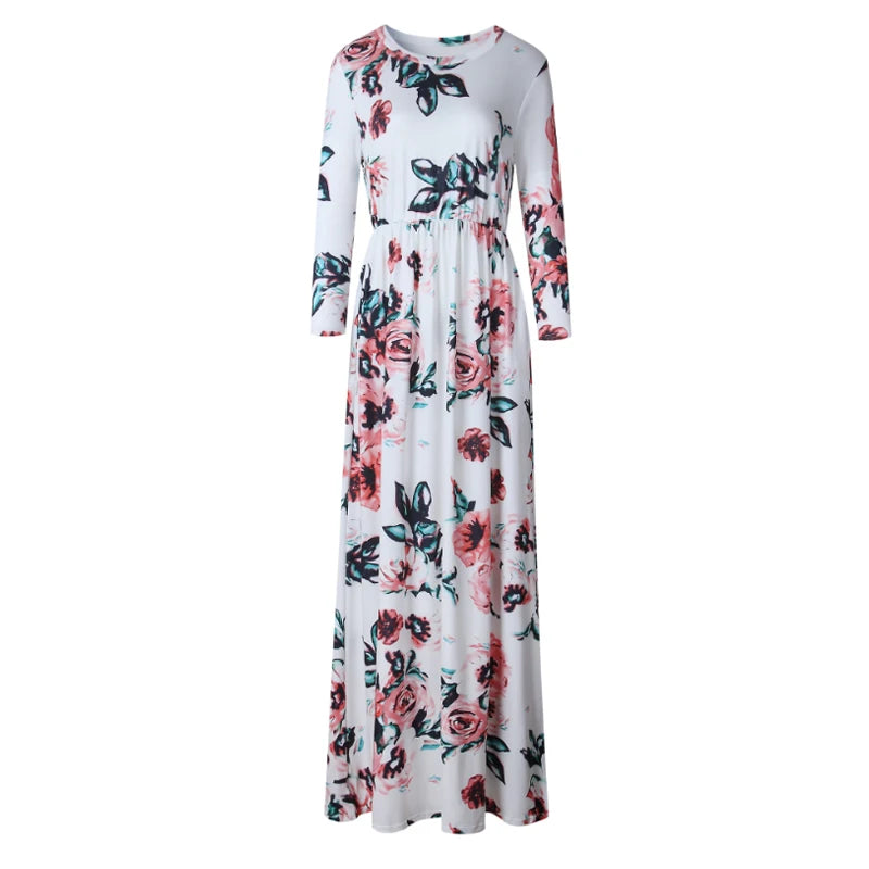 Madaba Spring Breeze: Pink Floral Maxi Dress