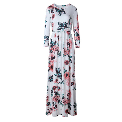 Madaba Spring Breeze: Pink Floral Maxi Dress