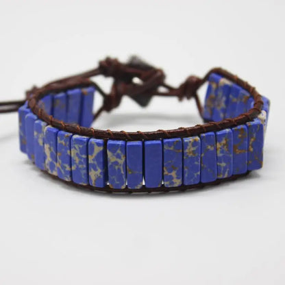 Aswan Mirage - Multicolor Natural Gem Leather Bracelet