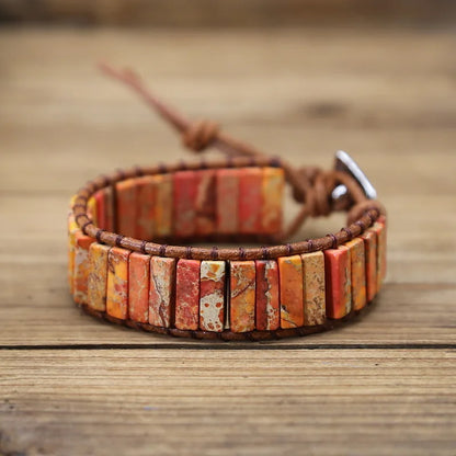 Aswan Mirage - Multicolor Natural Gem Leather Bracelet