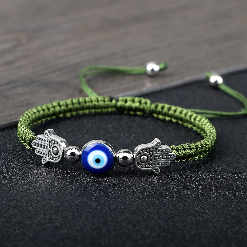 Envy's Gaze: Hamsa Pendant Bracelet