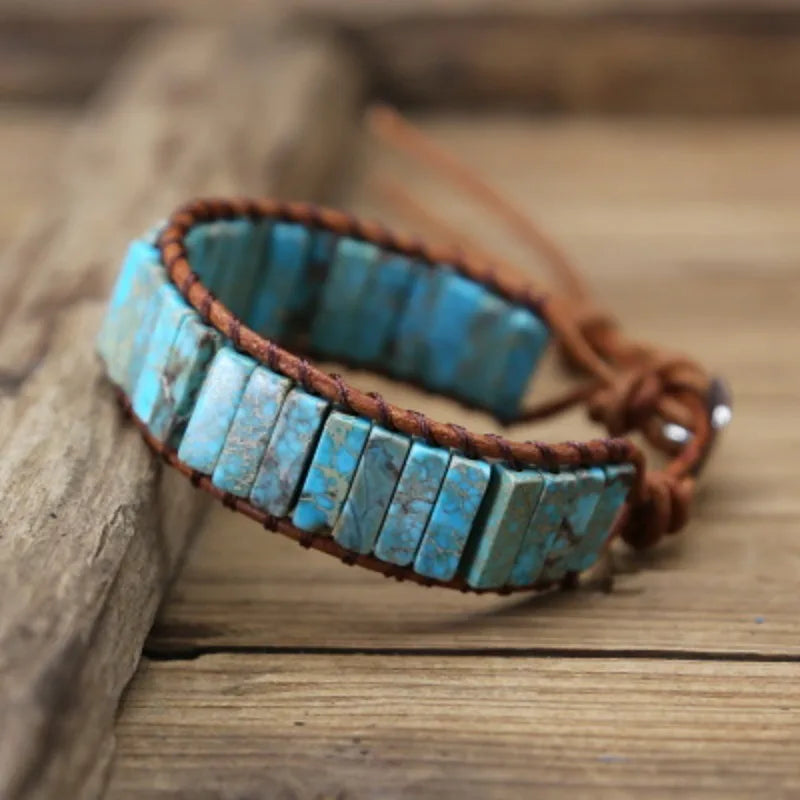 Aswan Mirage - Multicolor Natural Gem Leather Bracelet