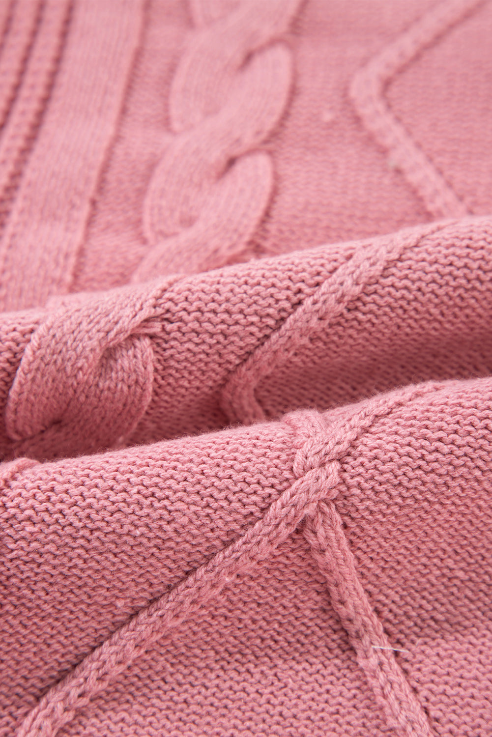 Pink Cable Knit Short Sleeve Sweater - Haifa Breeze