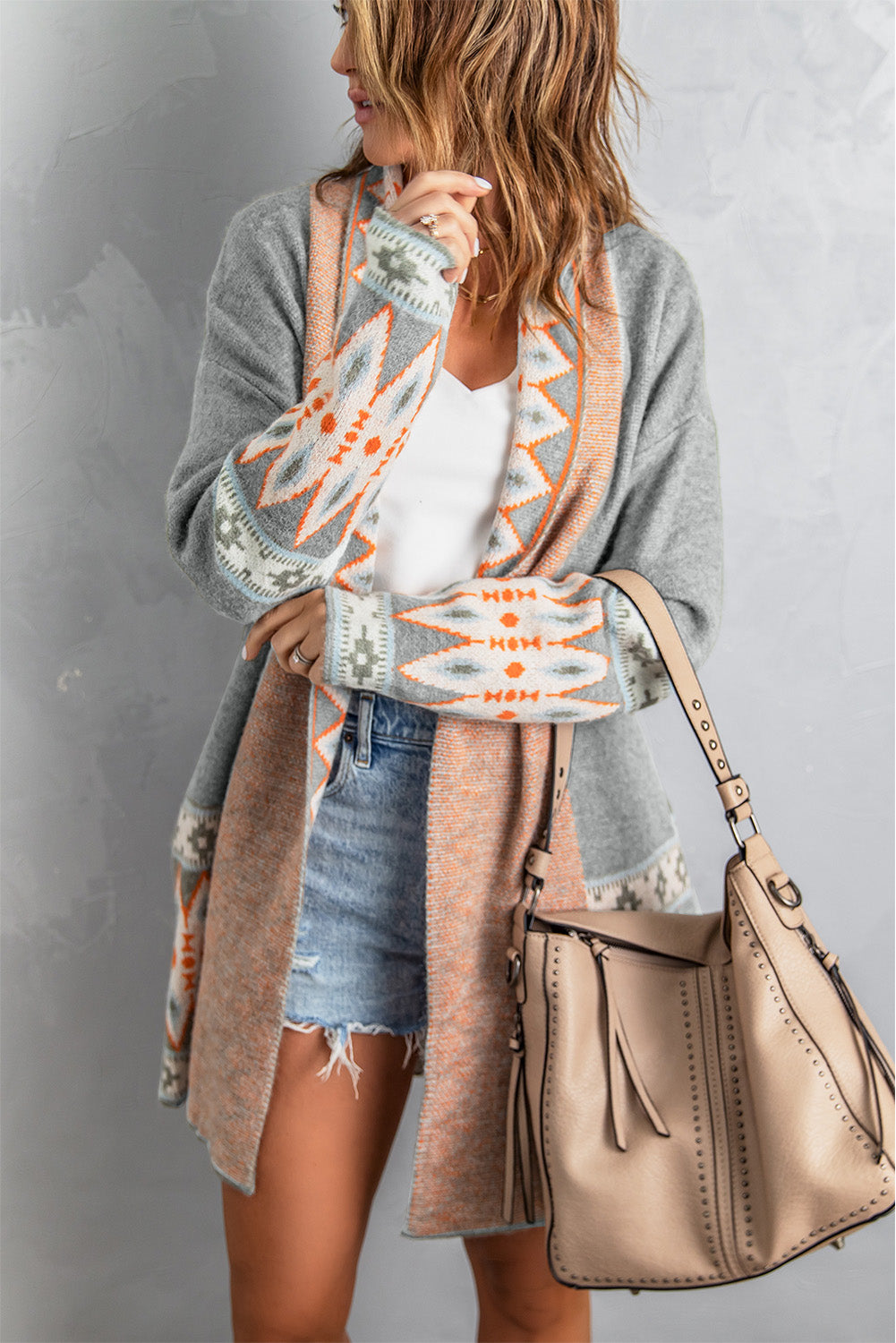 Marrakech Sky - Open Front Knitted Cardigan