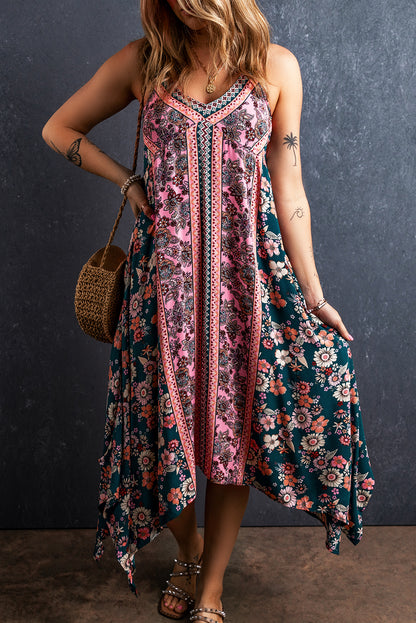 Rasoun Retreat: Floral Patchwork Print Long Sundress