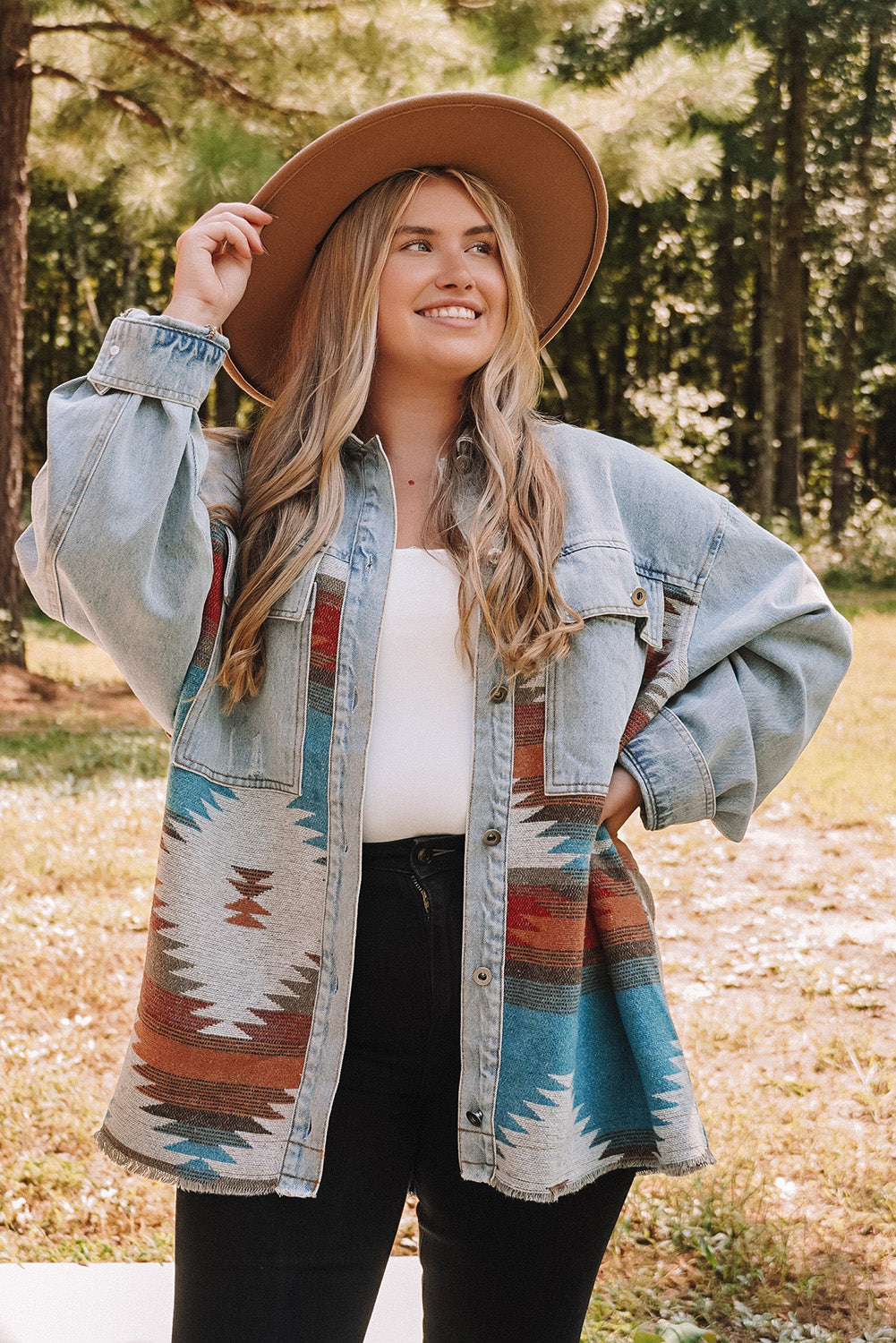 Azure Nomad - Plus Size Denim Jacket