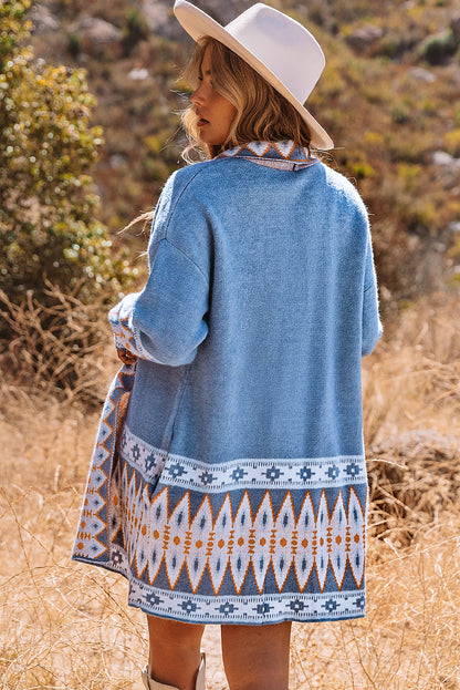 Marrakech Sky - Open Front Knitted Cardigan