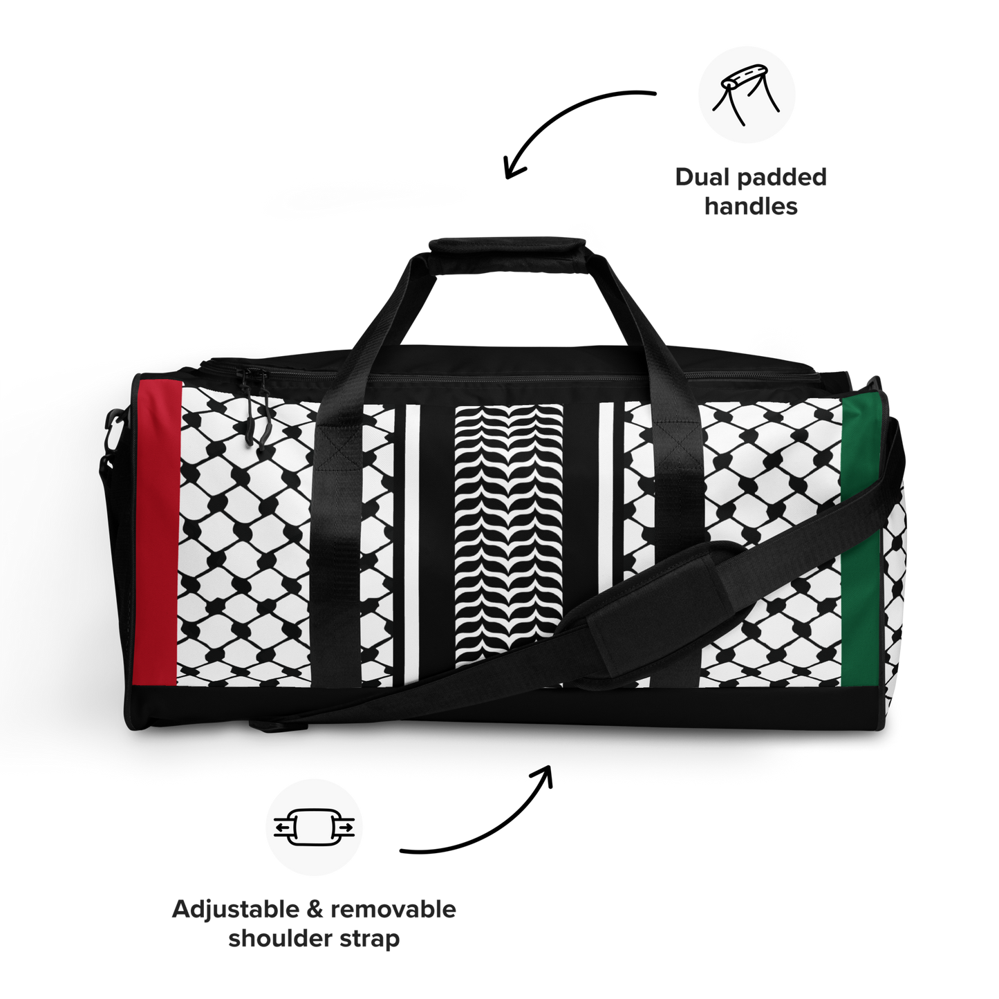 Palestinian Keffiyeh Premium Duffle Bag – Solidarity Edition