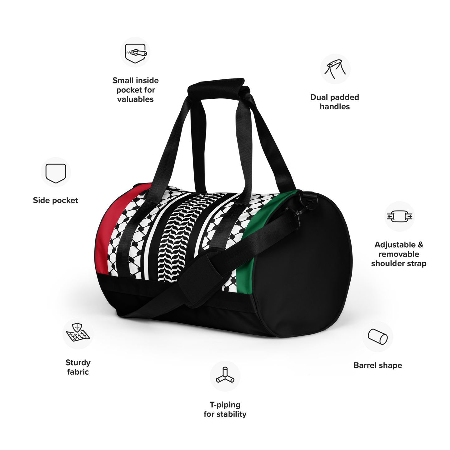 Palestinian Keffiyeh Gym Bag – Empowerment Edition