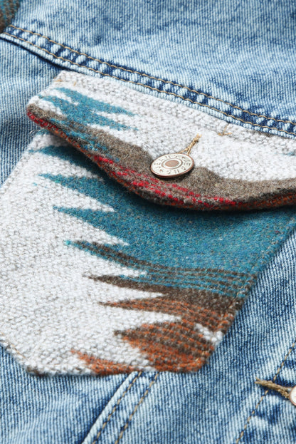 Sahara Sunset - Frayed Hem Denim Jacket