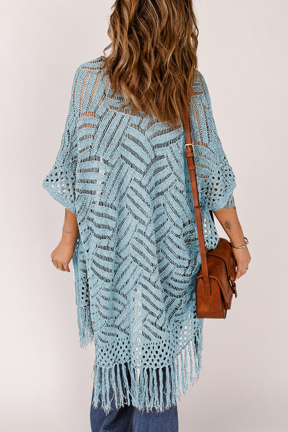 Cyrene Whispers - Open Front Cardigan with Fringes