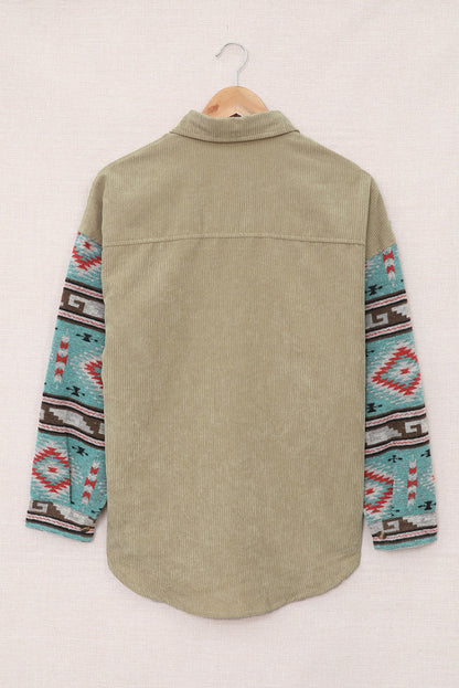 Chill Sands - Sleeve Pocketed Corduroy Shacket