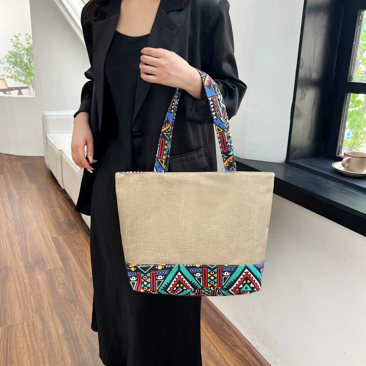 Moroccan Geometric Medium Tote Bag