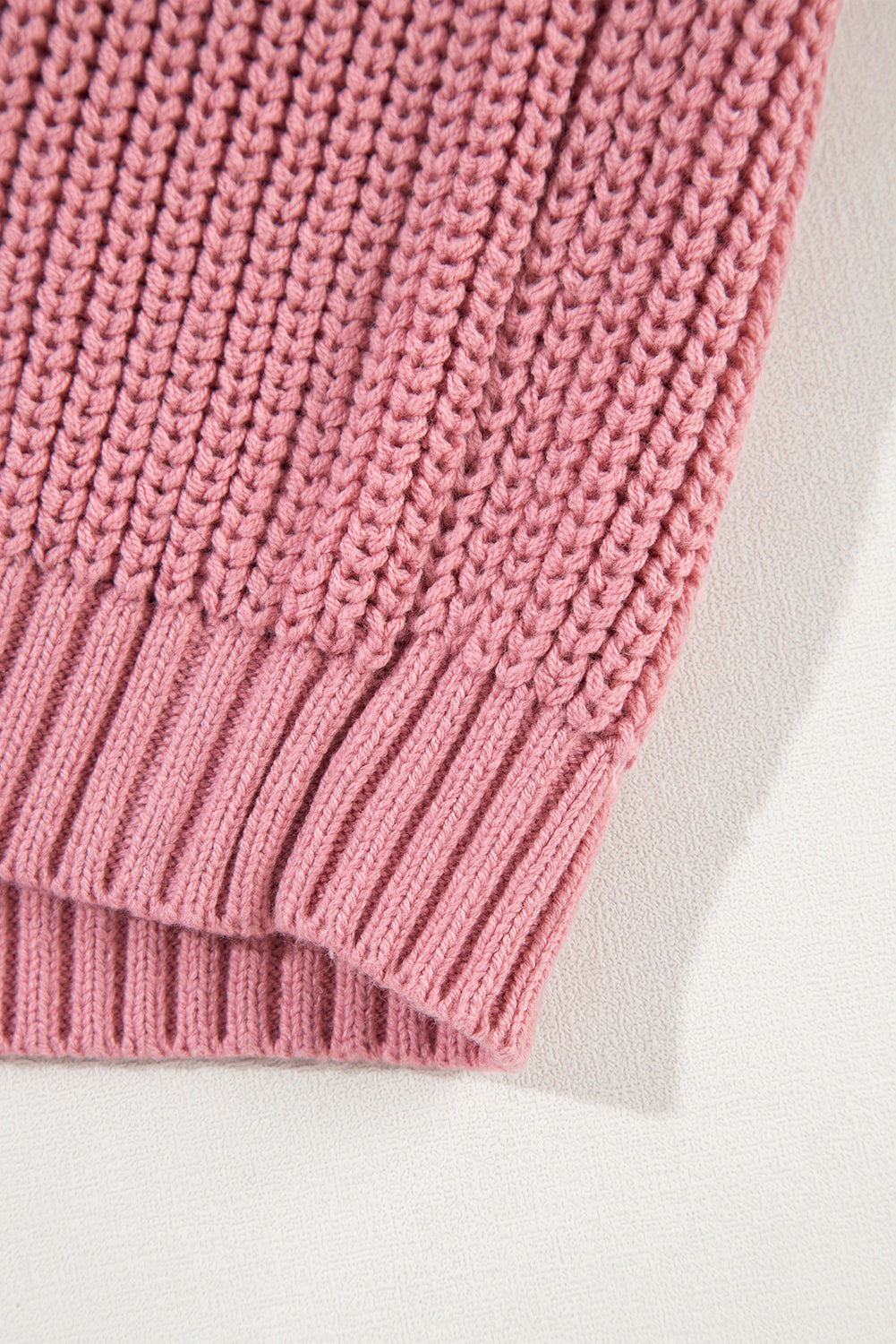 Pink Cable Knit Short Sleeve Sweater - Haifa Breeze