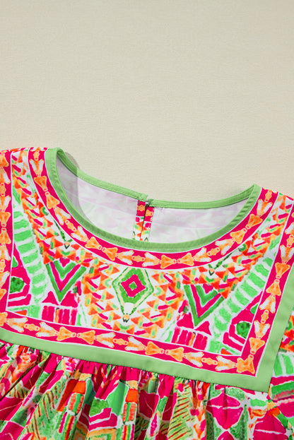 Wide Sleeve Plus Size Blouse | Geometrical - Latakia shores