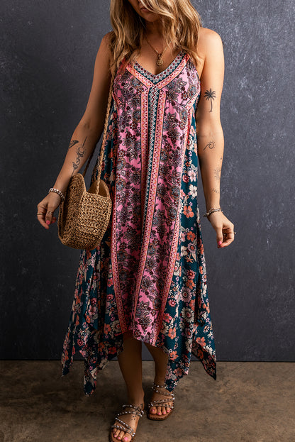 Rasoun Retreat: Floral Patchwork Print Long Sundress